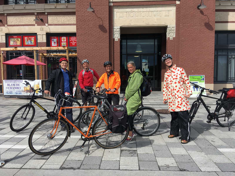 Group of cyclists at Lansdowne Park